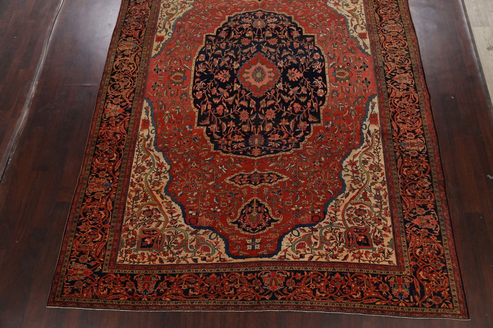 Pre-1900 Antique Vegetable Dye Sarouk Farahan Persian Area Rug 9x12 - 8