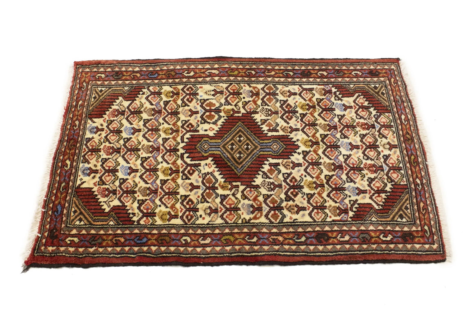 Cream Vintage Tribal 2'2X3'5 Geometric Oriental Persian Rug - 5