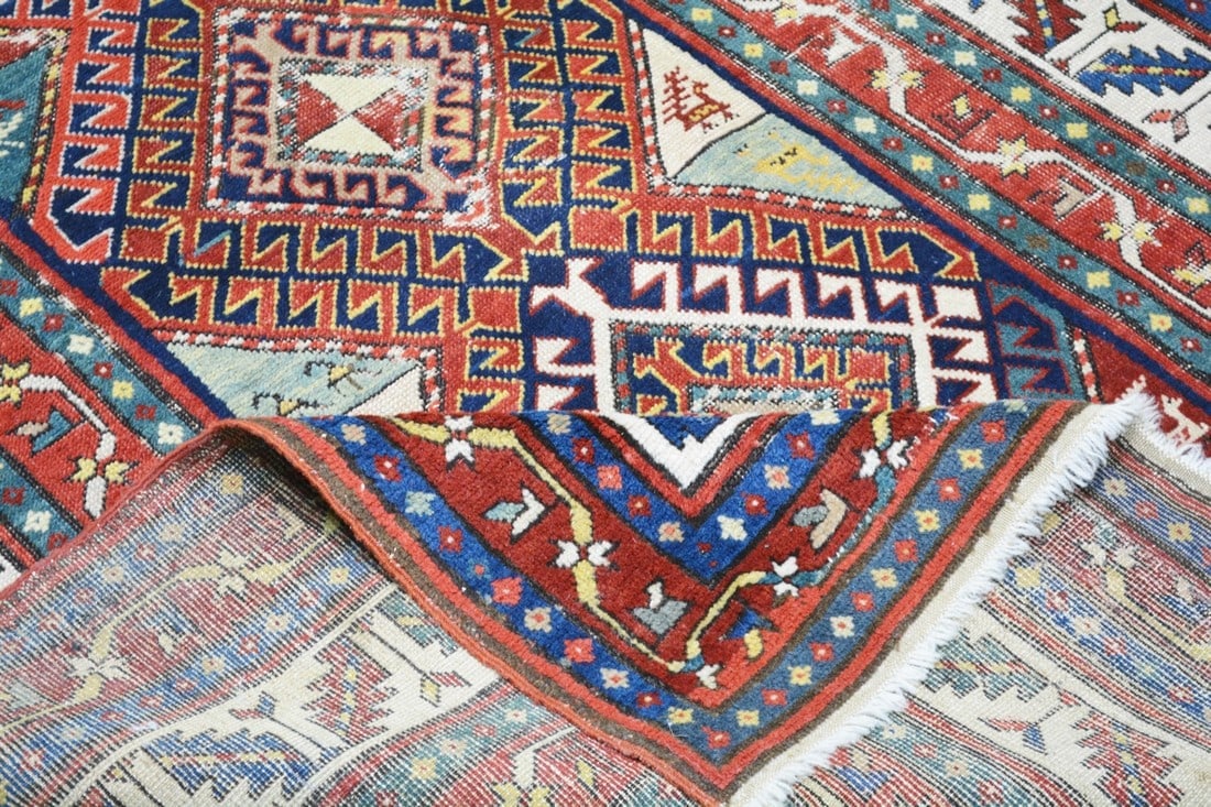 HAND KNOTTED WOOL ANTIQUES RUG - 6