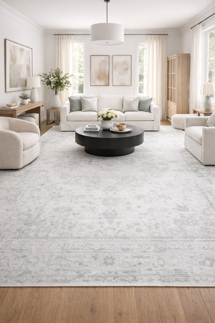 Antique Muted Beige Floral 9'8X12'4 Distressed Vintage Oriental Rug - 2