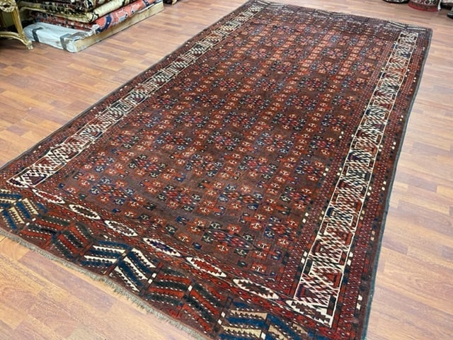 Antique Tribal Turkoman Yumud Rug-1486 - 2