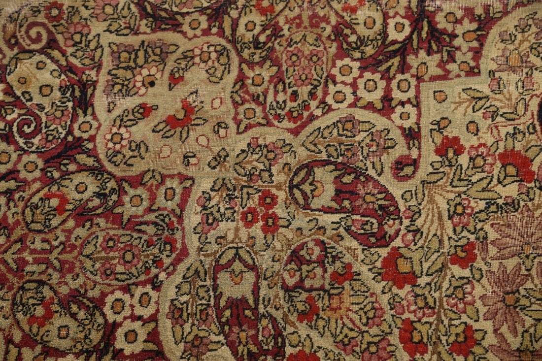 Pre-1900 Antique Vegetable Dye Kerman Lavar Persian Rug 9x13 - 11