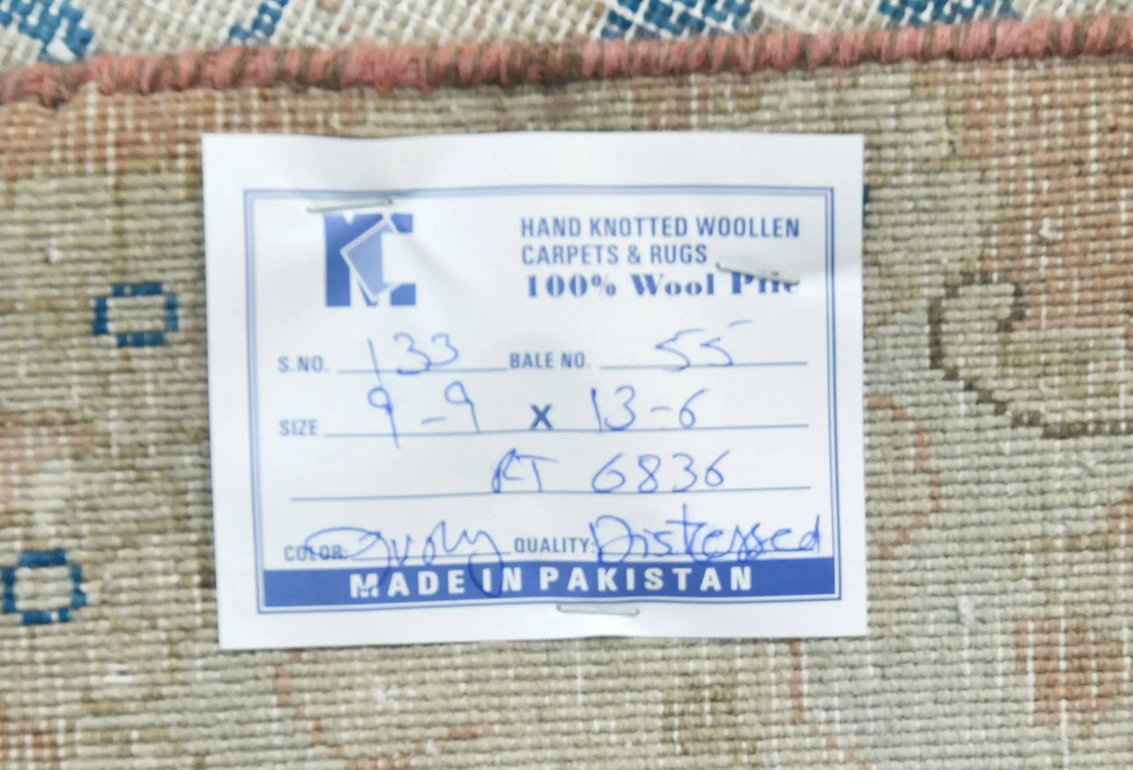 Antique Muted Rust Floral 10X13 Distressed Vintage Oriental Rug - 13