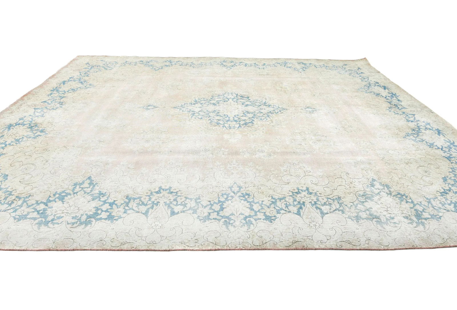 Antique Muted Rust Floral 10X13 Distressed Vintage Oriental Rug - 4