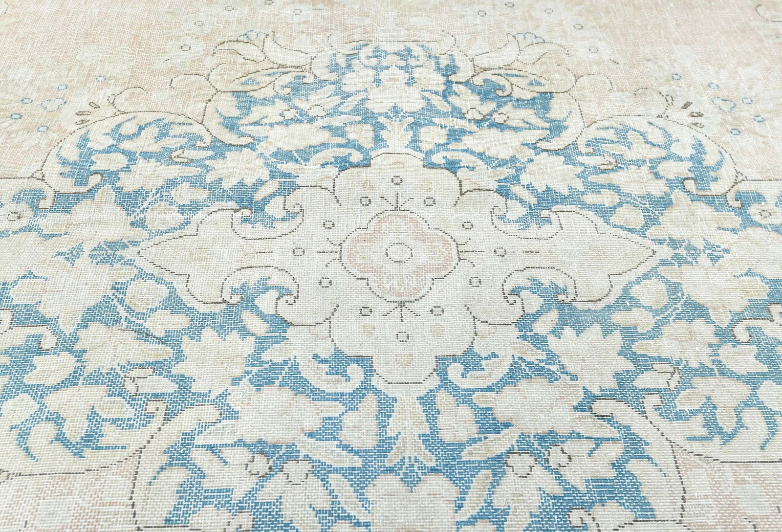 Antique Muted Rust Floral 10X13 Distressed Vintage Oriental Rug - 5