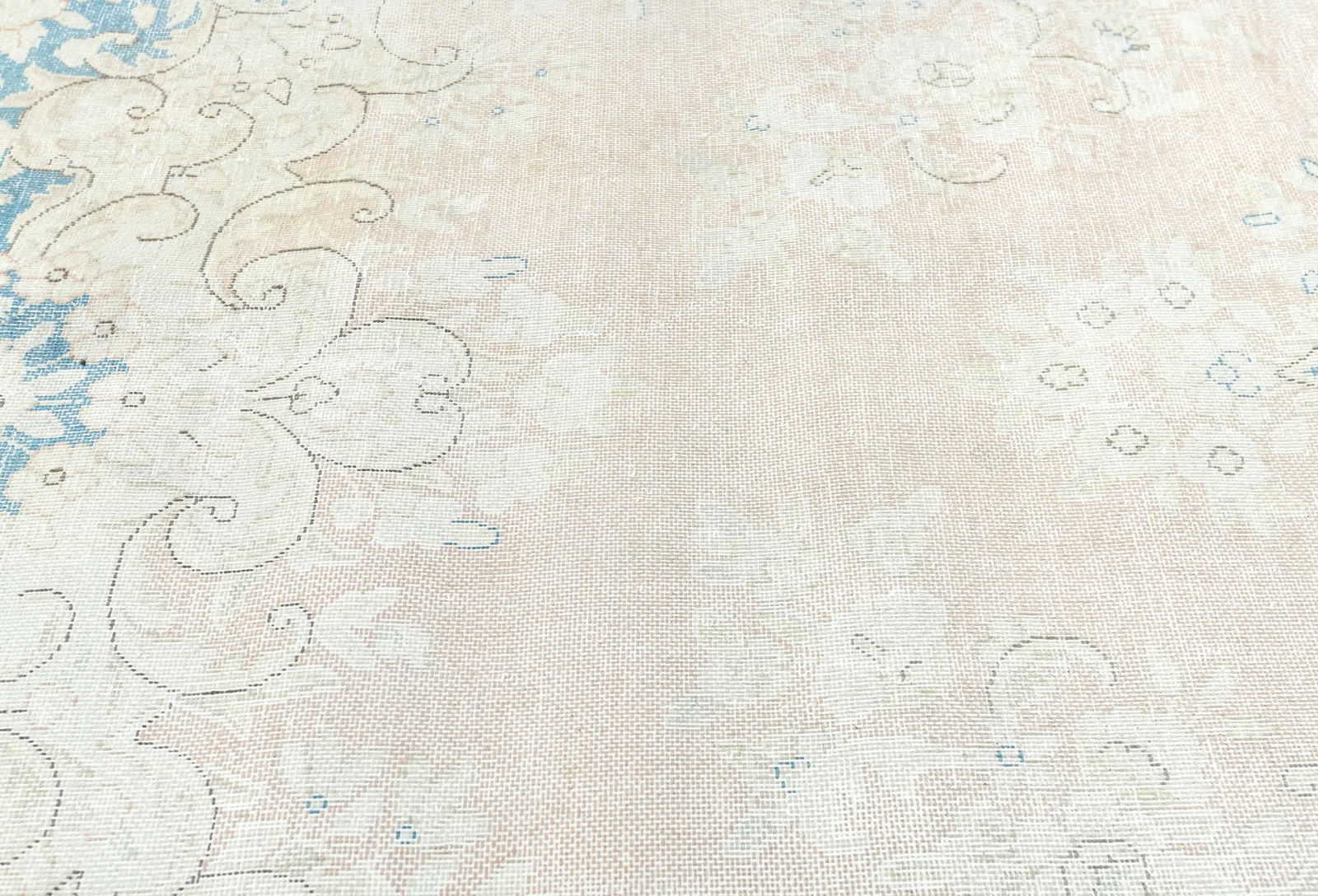 Antique Muted Rust Floral 10X13 Distressed Vintage Oriental Rug - 6