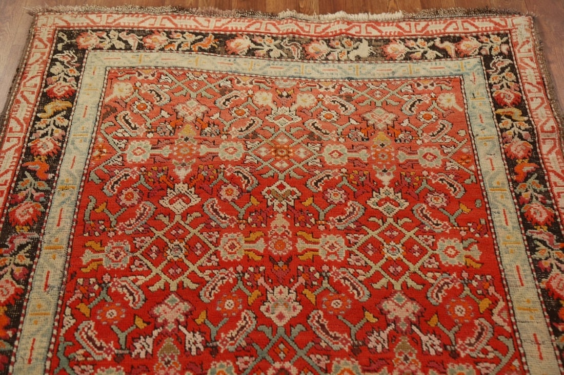 Pre-1900 Antique Karabakh Turkish Runner Rug 4x12 - 18
