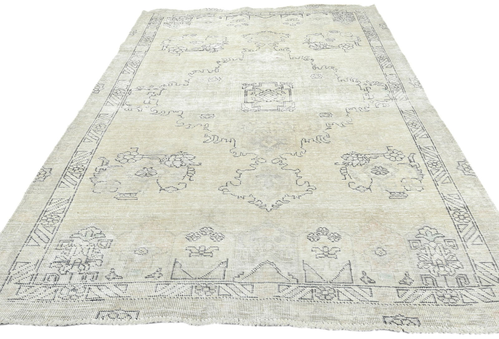 Antique Floral Traditional 5'7X8 Distressed Vintage Oriental Rug - 2