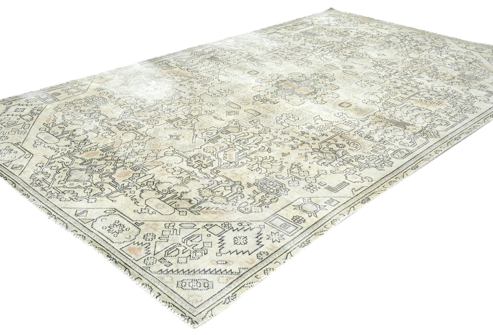 Antique Floral Traditional 5X9 Distressed Vintage Oriental Rug - 3