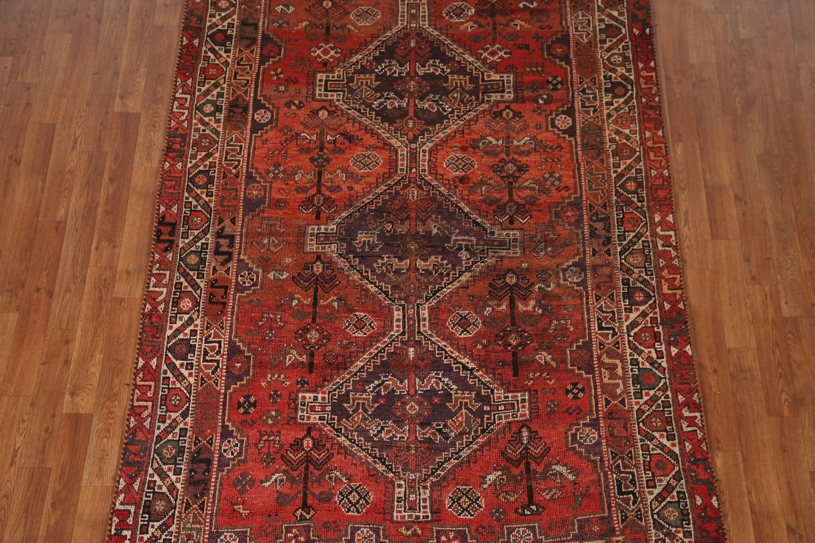 Antique Qashqai Persian Area Rug 5x8 - 4