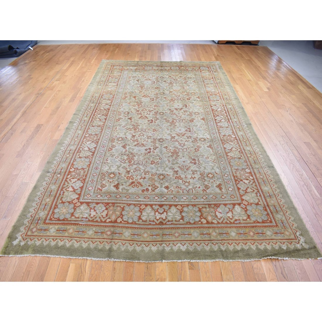 Beige, Antique European Donegal, Wool Hand Knotted Gallery Size Rug - 2