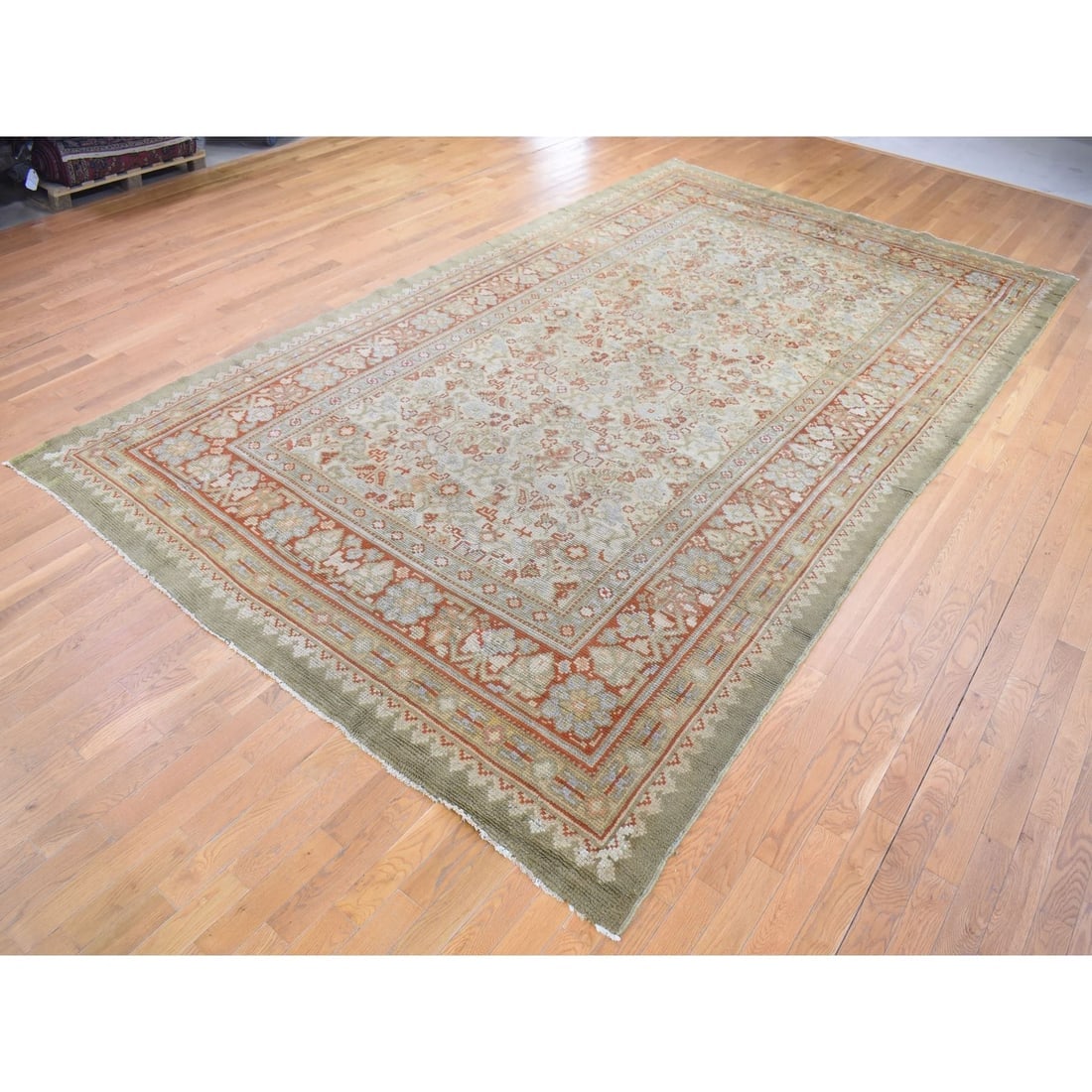 Beige, Antique European Donegal, Wool Hand Knotted Gallery Size Rug - 3