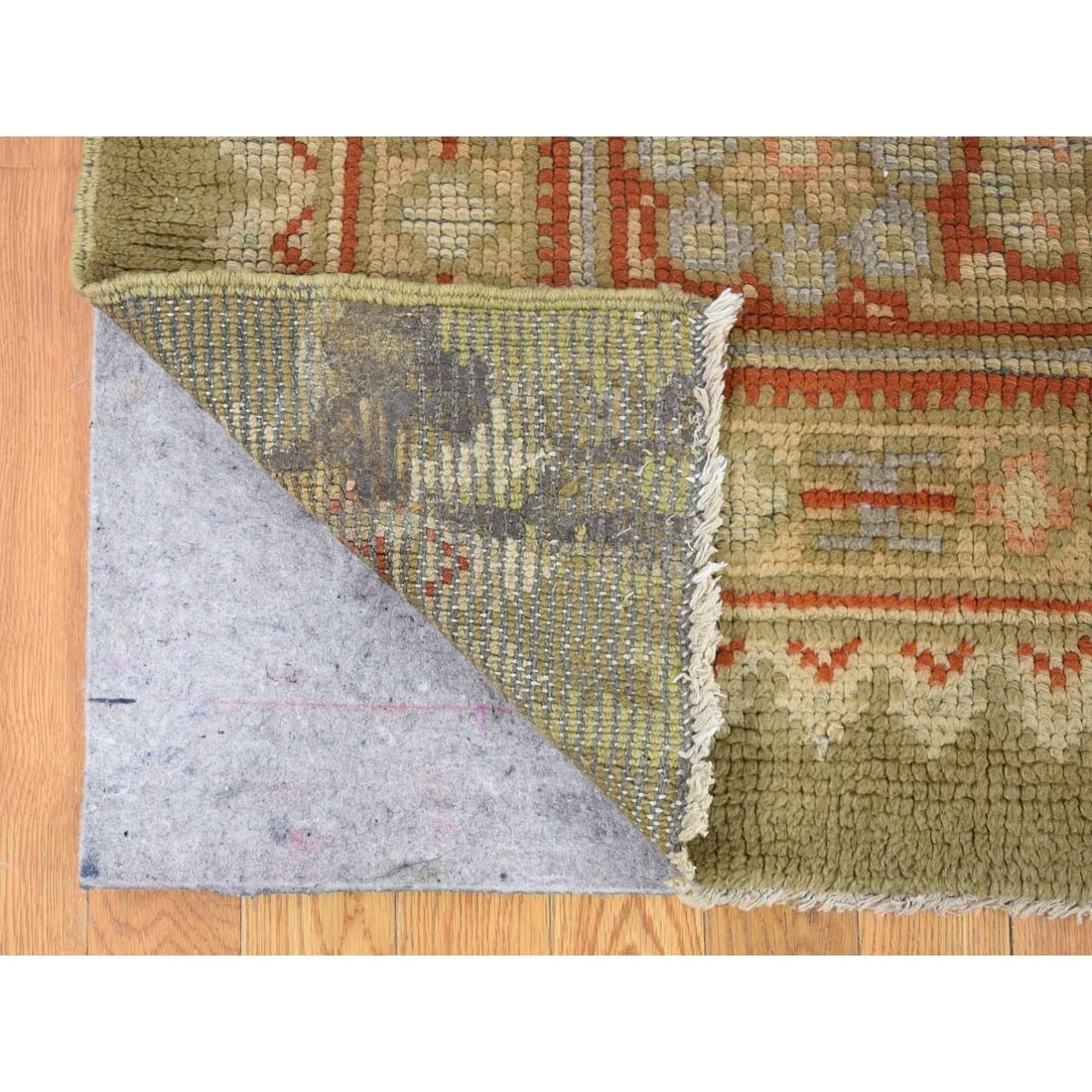 Beige, Antique European Donegal, Wool Hand Knotted Gallery Size Rug - 4