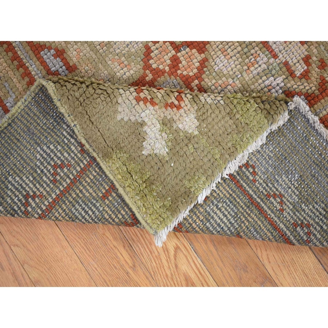 Beige, Antique European Donegal, Wool Hand Knotted Gallery Size Rug - 6