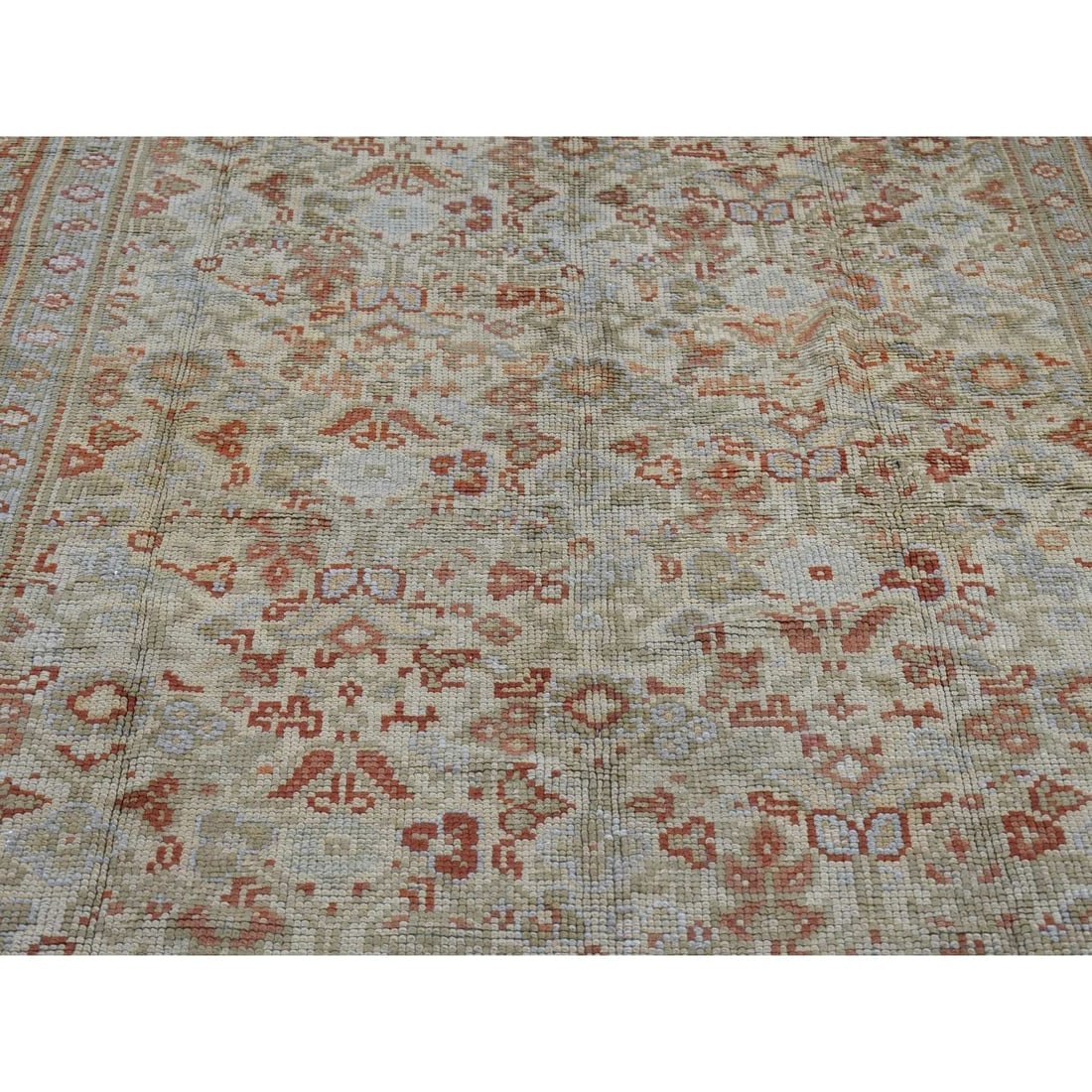Beige, Antique European Donegal, Wool Hand Knotted Gallery Size Rug - 8