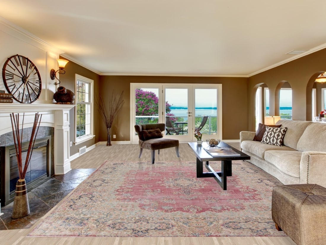 Antique Distressed Kerman Persian Wool Rug 10x12 - 2