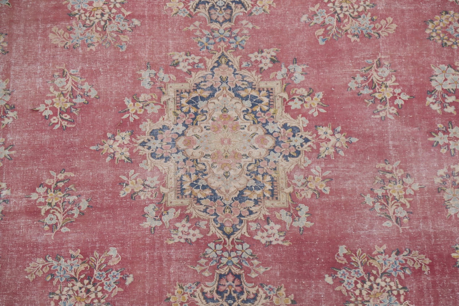 Antique Distressed Kerman Persian Wool Rug 10x12 - 5