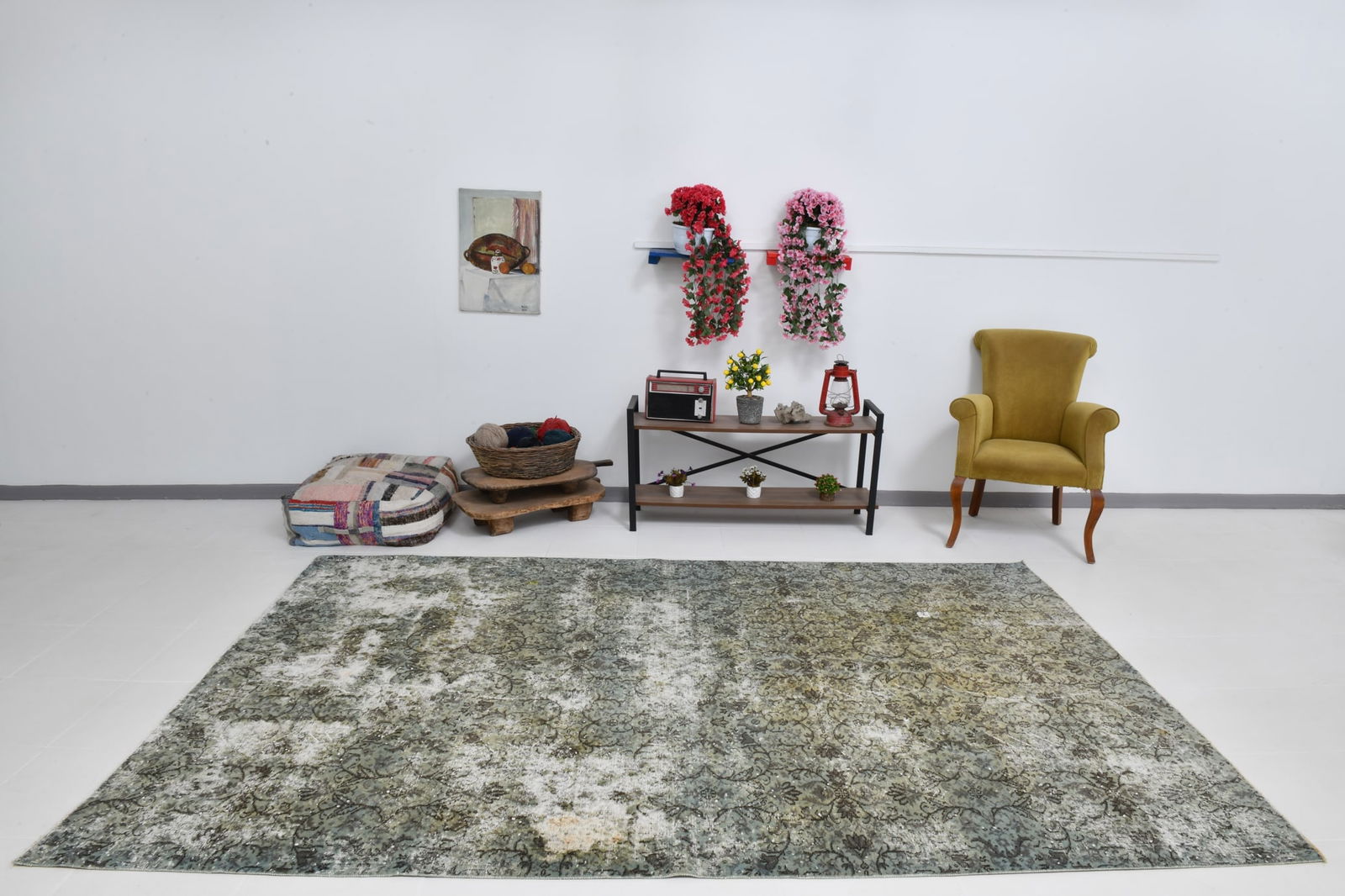 6'9'' x 10'2'' Handmade Vintage Wool Rug - 20257 - 5