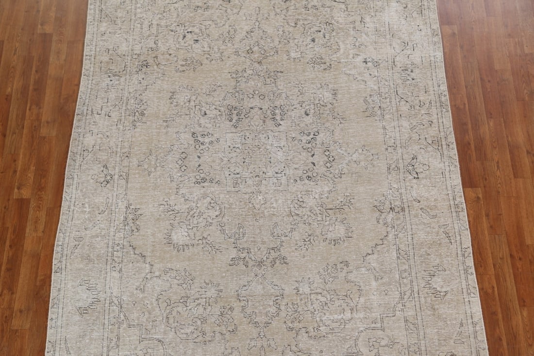 Antique Distressed Tabriz Persian Area Rug 7x10 - 4