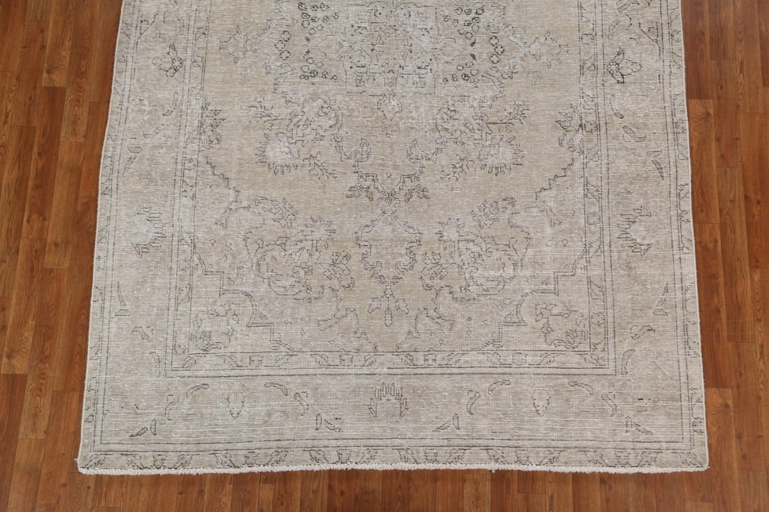 Antique Distressed Tabriz Persian Area Rug 7x10 - 6