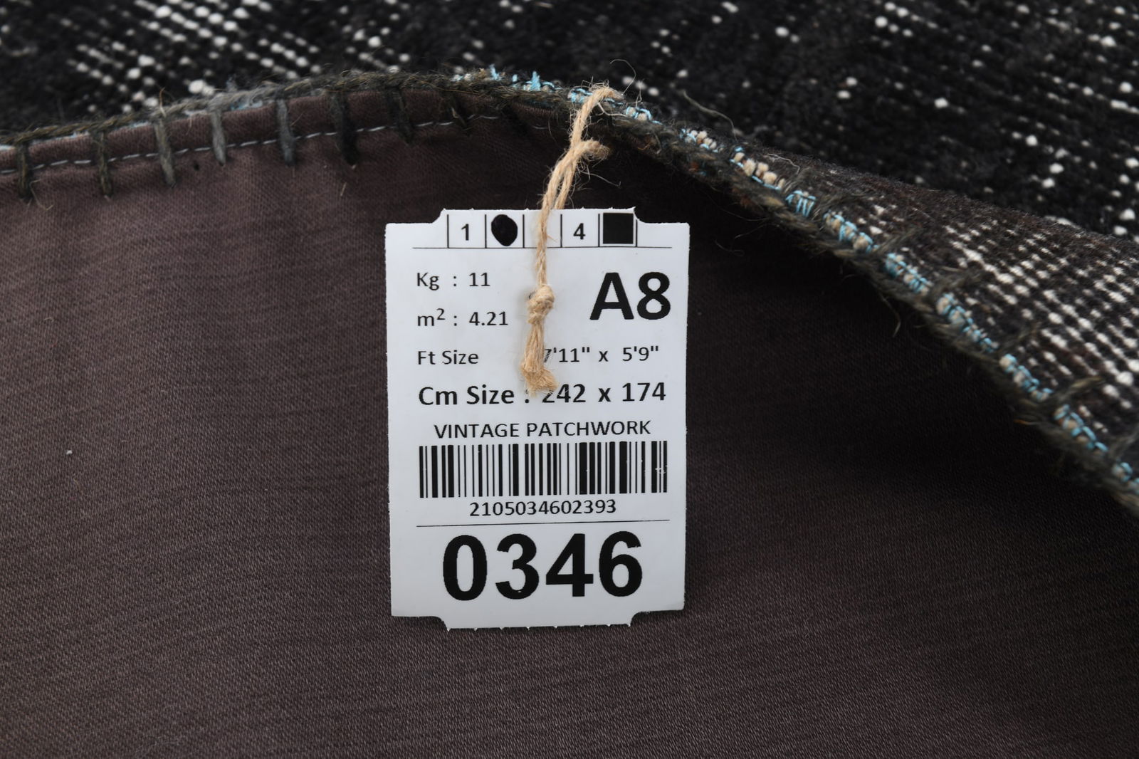 5'8'' x 7'11'' Handmade Vintage Wool Patchwork Rug - 346 - 19