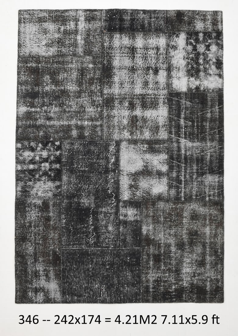 5'8'' x 7'11'' Handmade Vintage Wool Patchwork Rug - 346 (1 of 19)