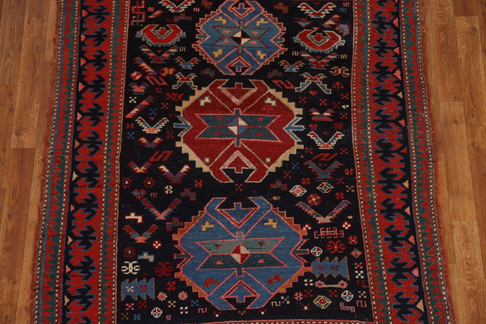 Pre-1900 Antique Caucasian Vegetable Dye Area Rug 4x6 - 4