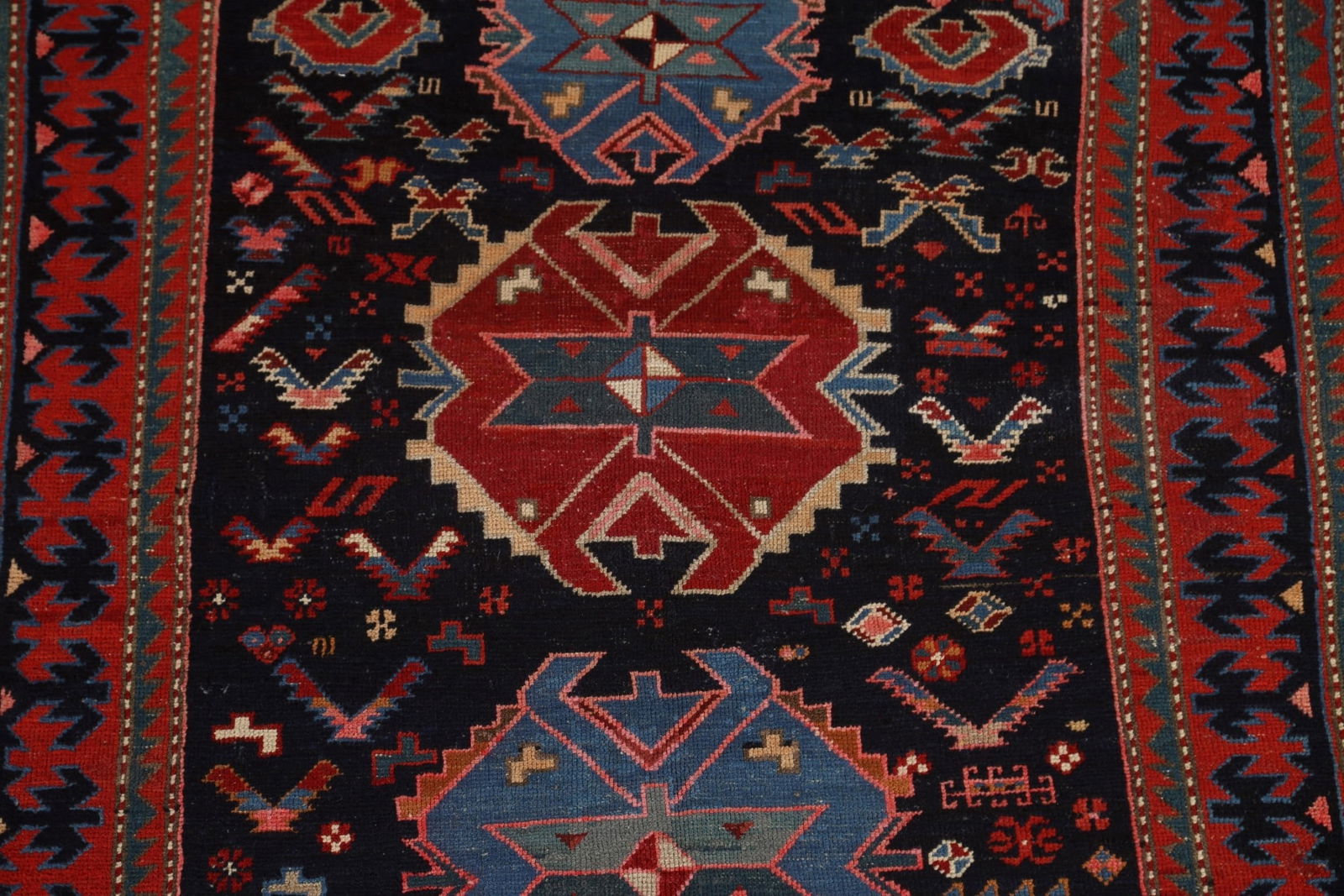 Pre-1900 Antique Caucasian Vegetable Dye Area Rug 4x6 - 5