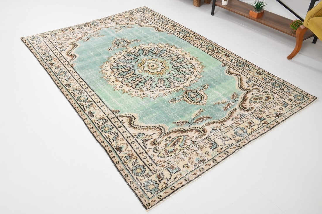 5'1'' x 7'8'' Handmade Vintage Wool Rug - 24776 - 5