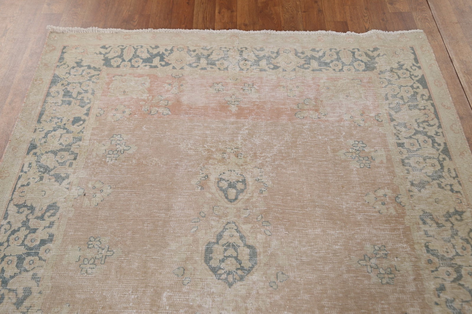 Antique Distressed Kerman Persian Rug 5x13 - 14