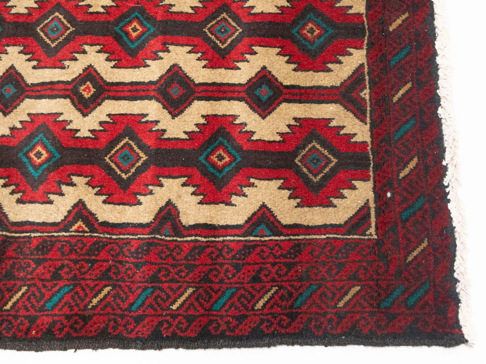 Vintage Beige Tribal 3'6X5'8 Balouch Persian Rug - 8