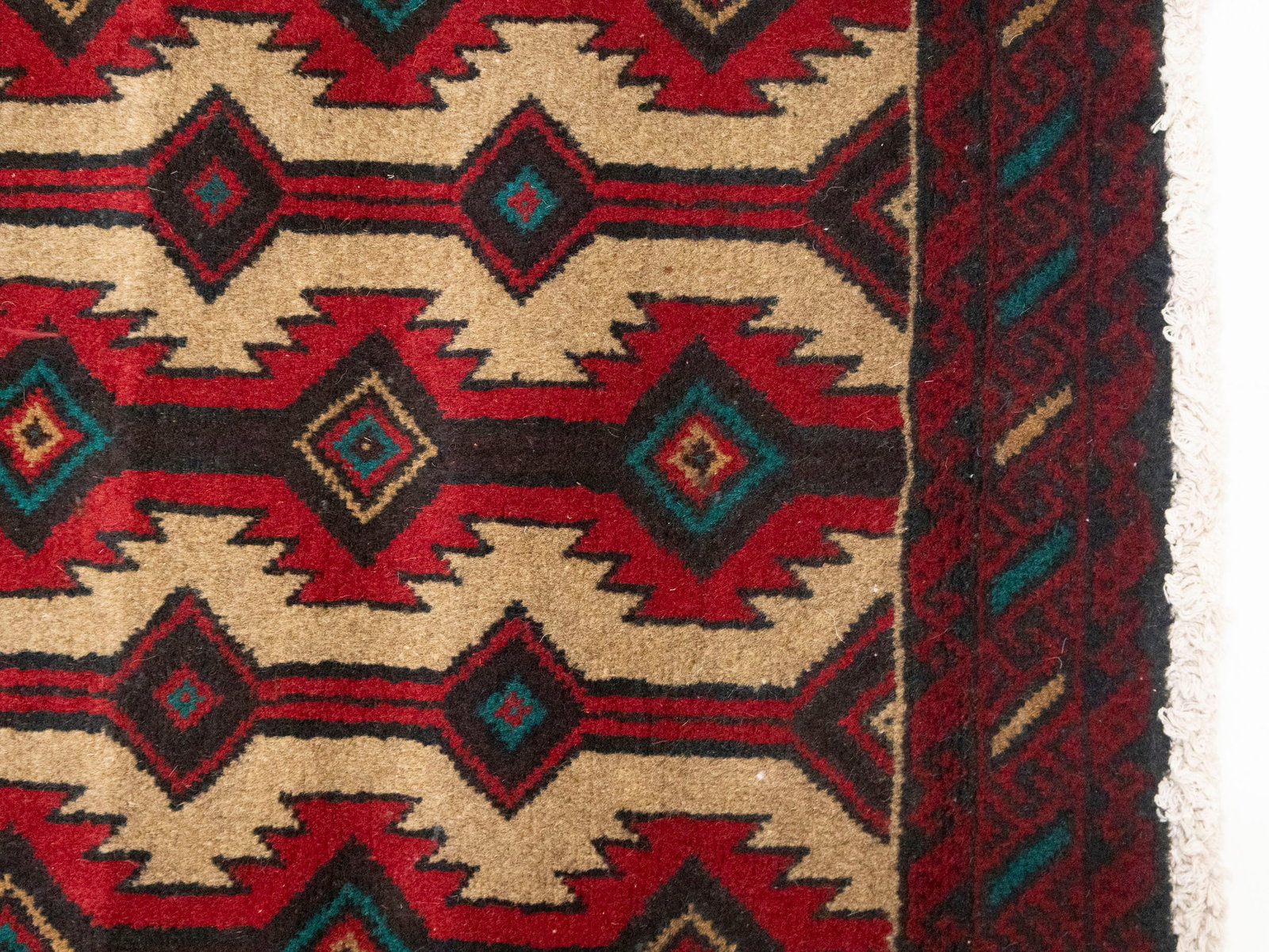 Vintage Beige Tribal 3'6X5'8 Balouch Persian Rug - 9