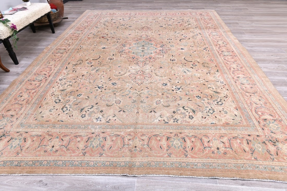9'11'' x 13'1'' Handmade Vintage Wool Rug - 20671 - 3