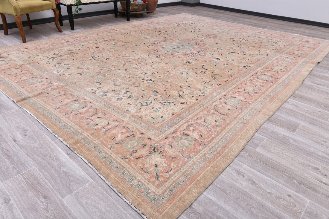 9'11'' x 13'1'' Handmade Vintage Wool Rug - 20671 - 4