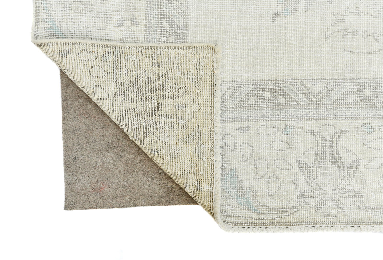 Antique Muted Beige Floral 9X12 Distressed Vintage Oriental Rug - 12