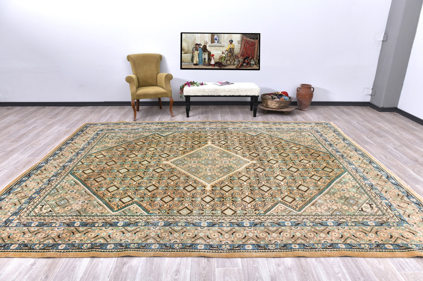 9'6'' x 12'8'' Unique Handmade Vintage Rug - 242589 (1 of 16)