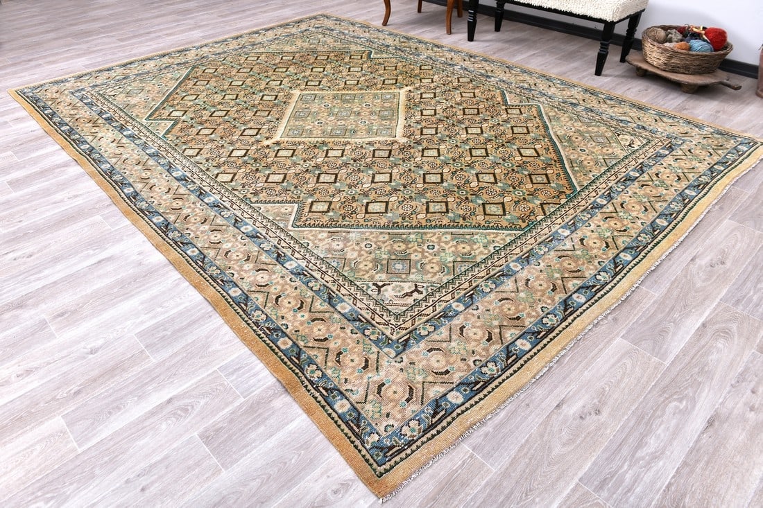 9'6'' x 12'8'' Unique Handmade Vintage Rug - 242589 - 4