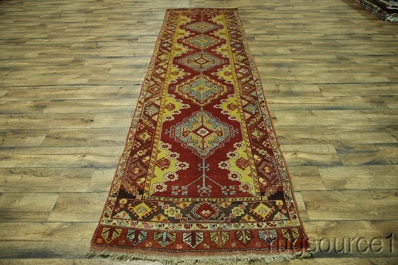 Antique 3x13 Oushak Turkish Oriental Runner Rug - 12