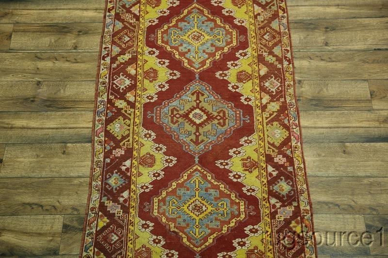 Antique 3x13 Oushak Turkish Oriental Runner Rug - 5