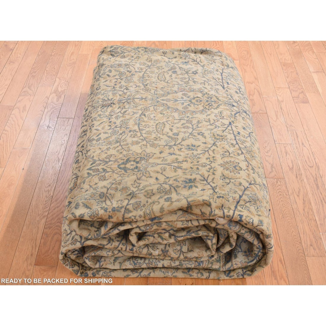 Brown, Antique Indo Kerman Hand Knotted Wool 250 KPSI Runnner Rug - 10