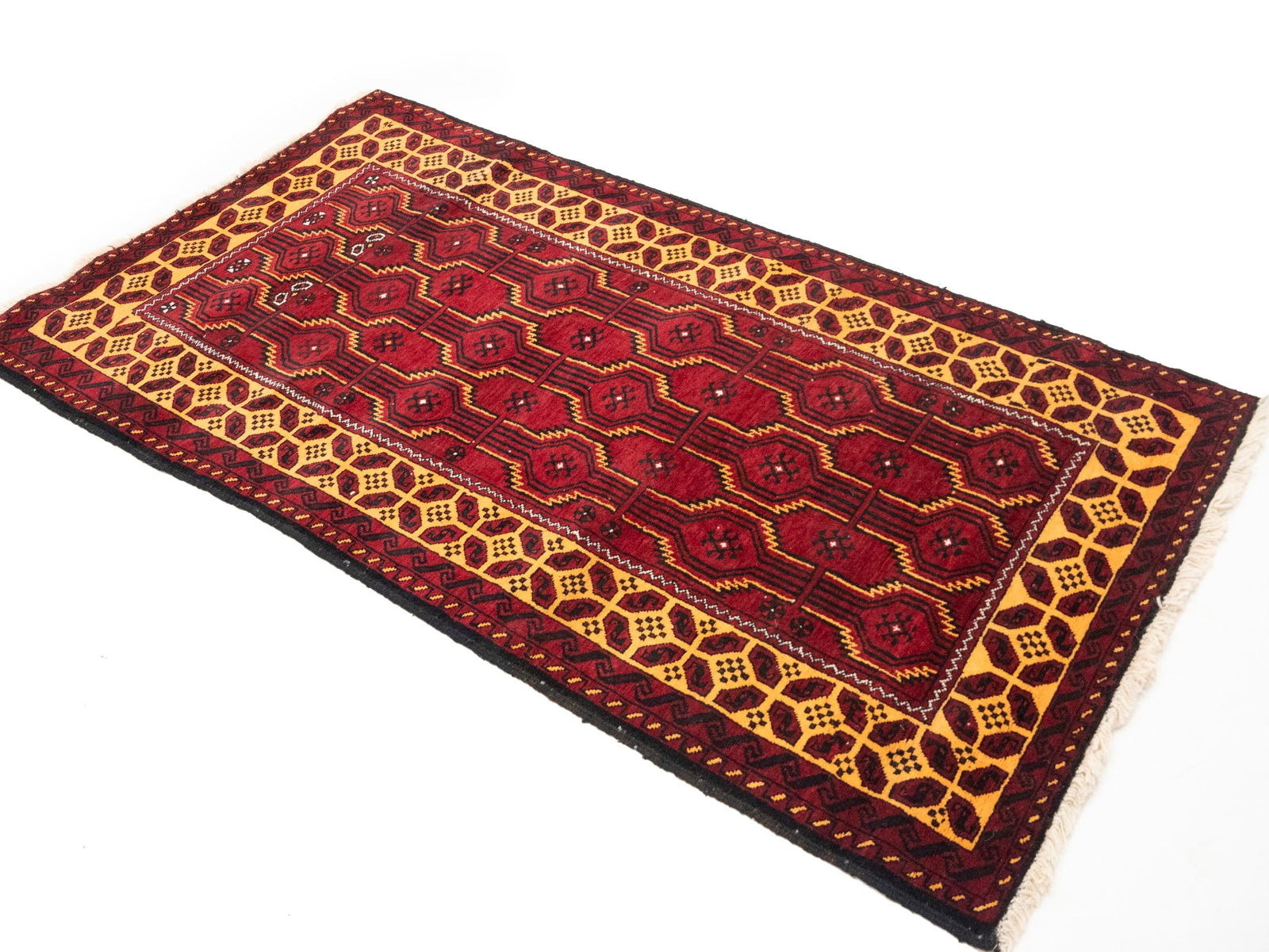 Vintage Red Tribal 3'6X6'5 Balouch Persian Rug - 2