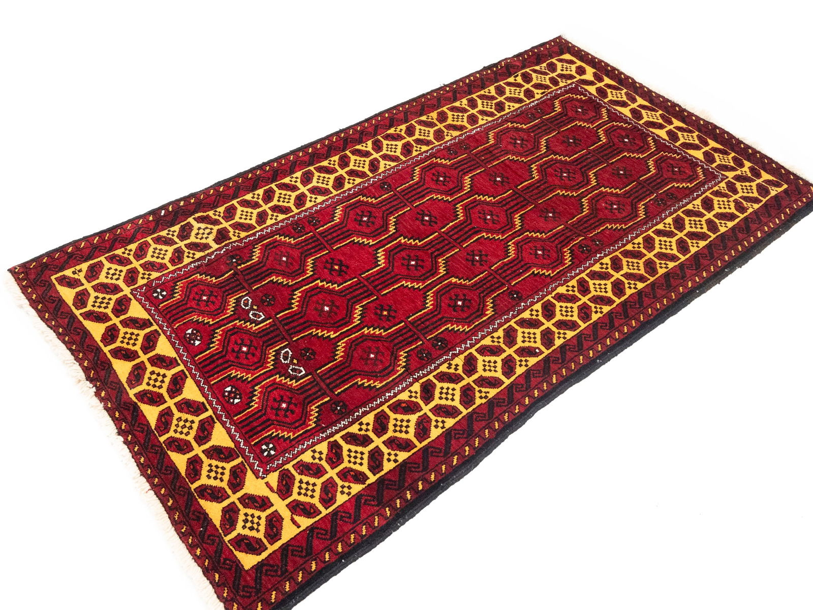 Vintage Red Tribal 3'6X6'5 Balouch Persian Rug - 4
