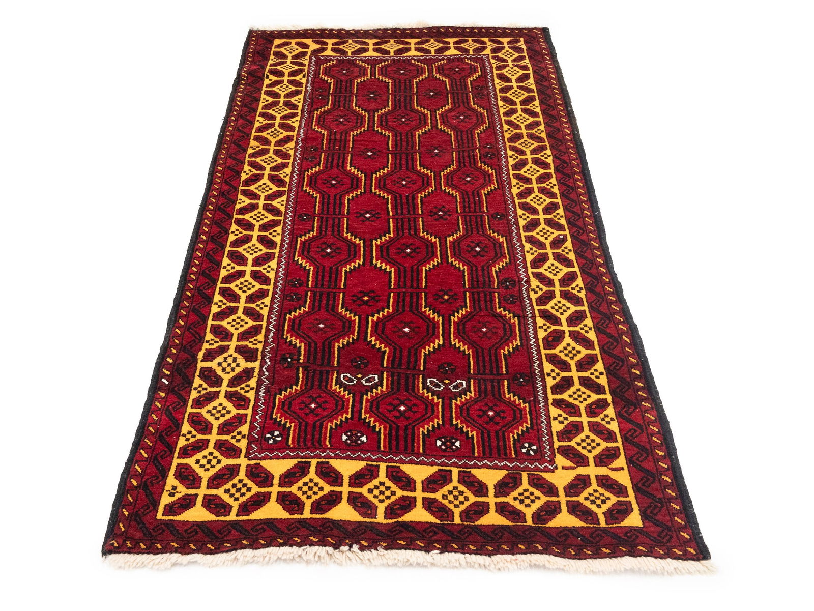 Vintage Red Tribal 3'6X6'5 Balouch Persian Rug - 5