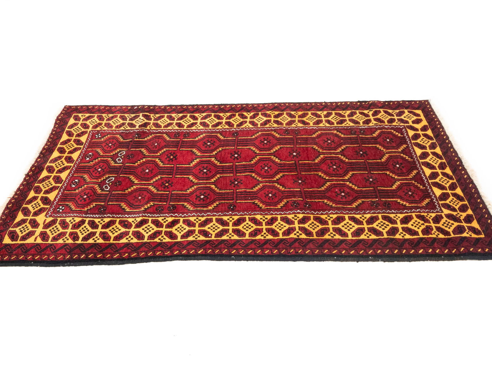 Vintage Red Tribal 3'6X6'5 Balouch Persian Rug - 6