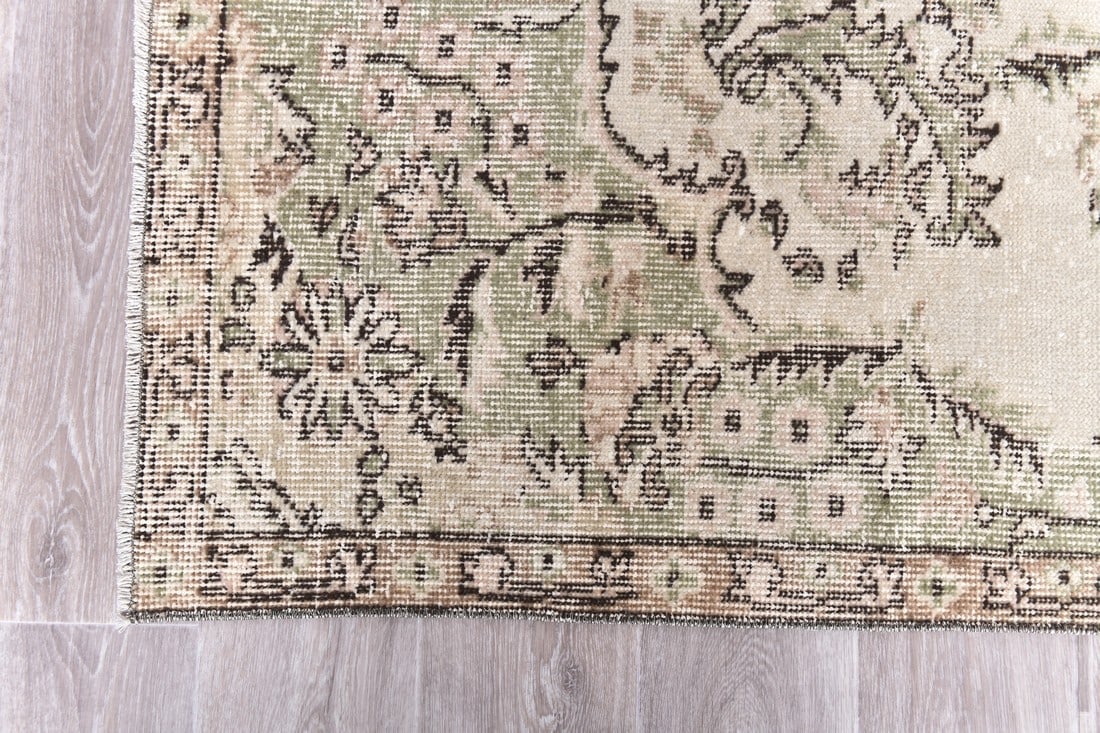 6'5'' x 9'11'' Handmade Vintage Wool Rug - 240649 - 8