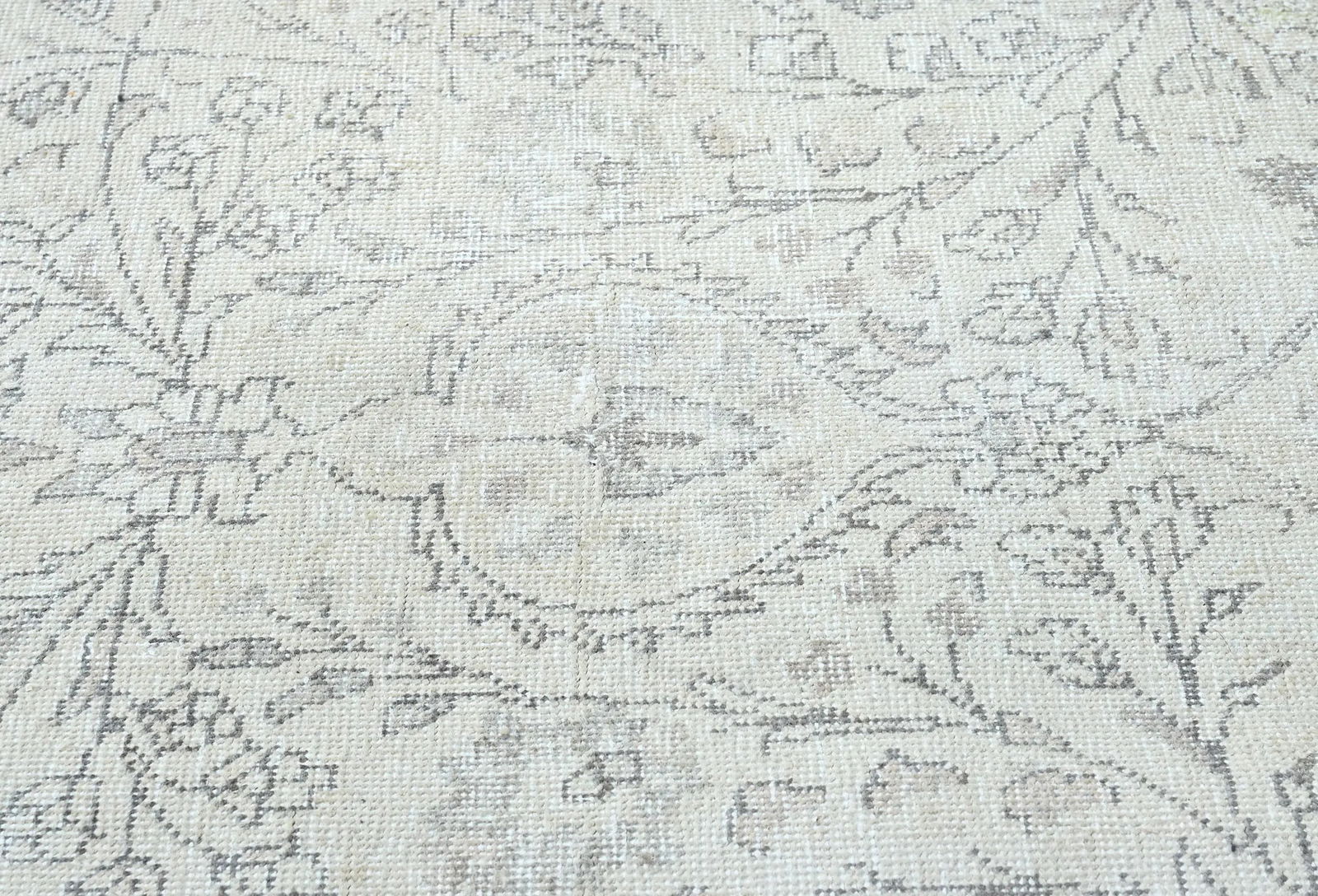 Antique Muted Beige Floral 6X10 Distressed Vintage Oriental Rug - 6