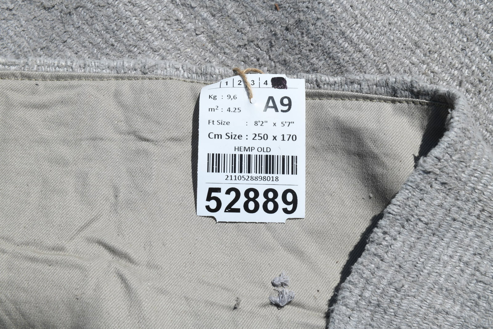 5'6'' x 8'2'' Turkish Vintage Hemp Rug - 52889 - 16