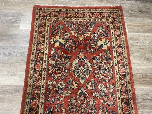 Antique long Persian Sarouk runner-5294 - 5