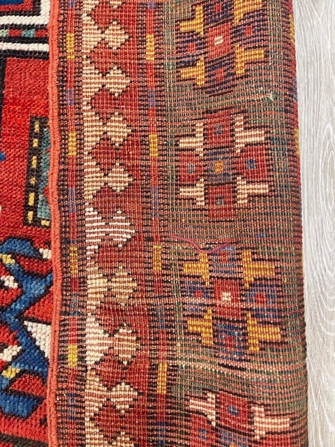 Antique Three medallions Kazak Caucasian Rug-3082 - 7