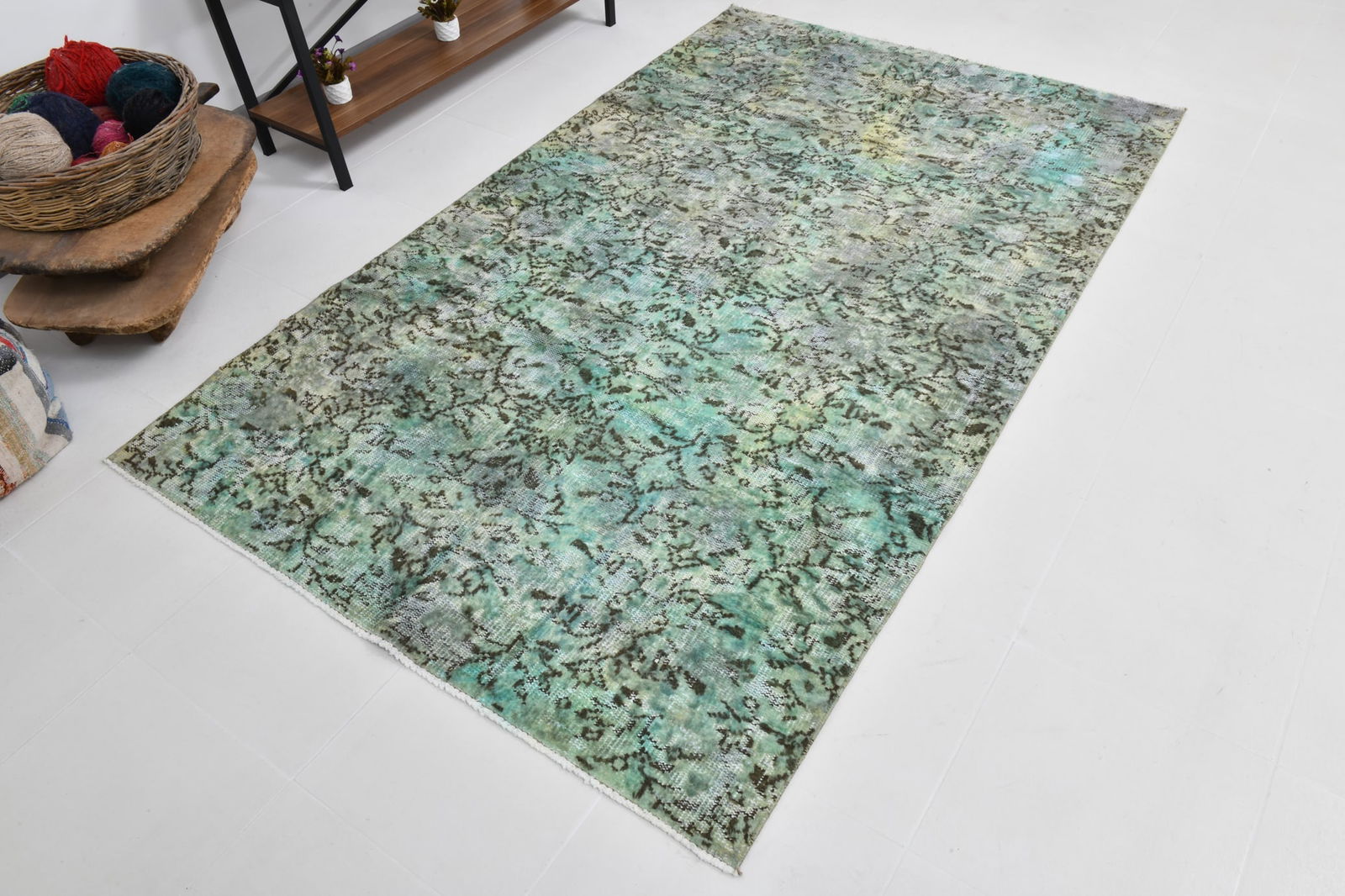 4'10'' x 7'11'' Handmade Vintage Wool Rug - 20144 - 7